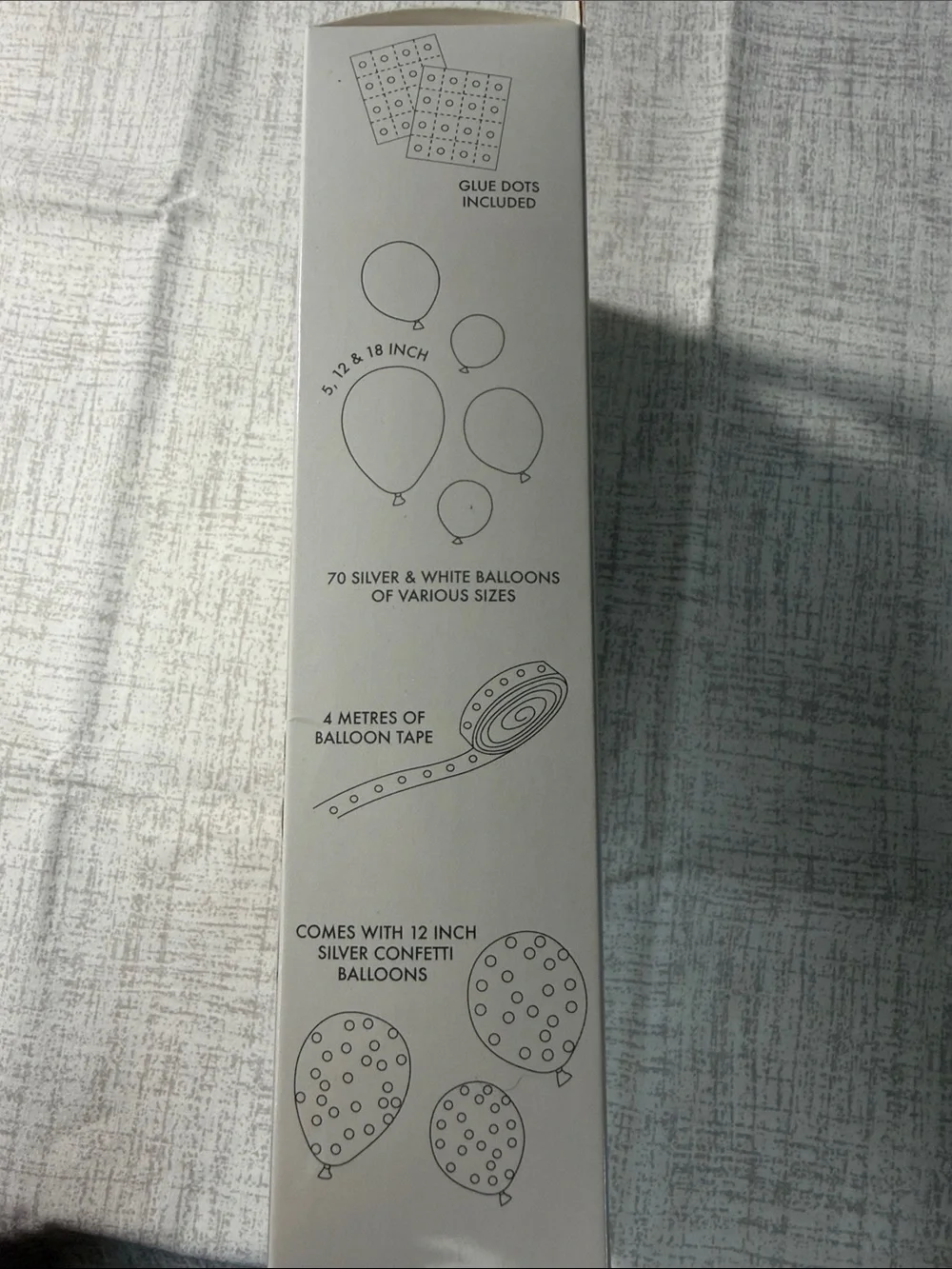 Silver & White Balloon Arch Kit. NEW